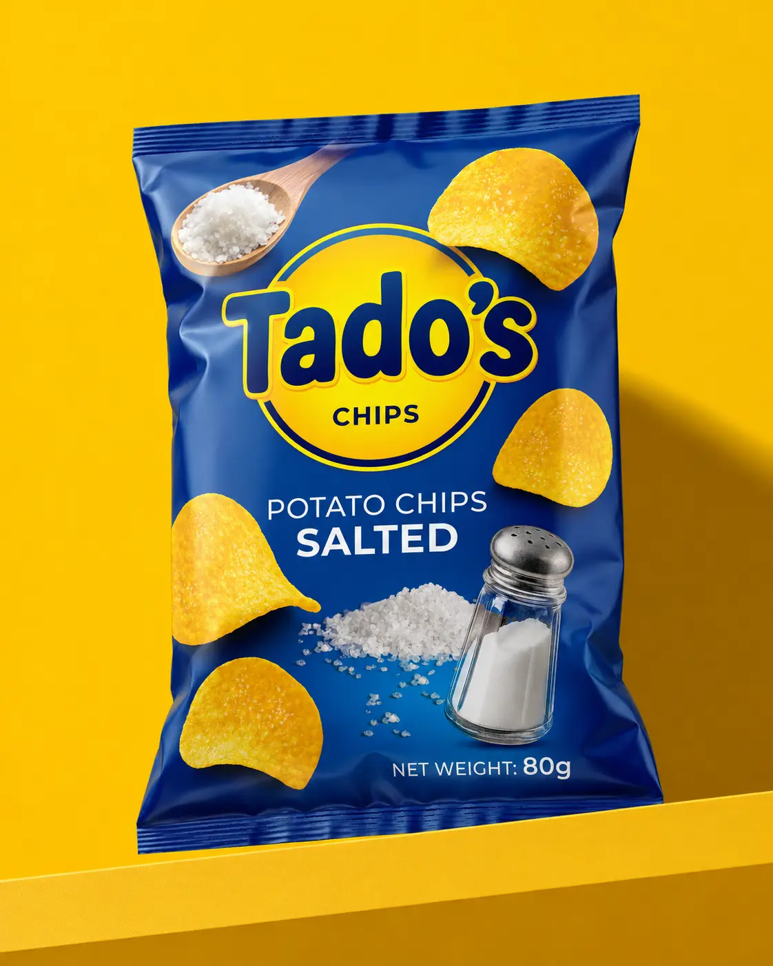 Tado’s Salted potato chips packaging